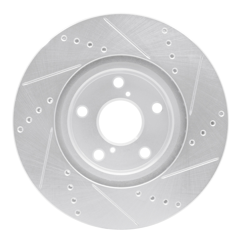 Lexus IS250 Brake Rotor (1) - Front - R1 Concepts - Drilled & Slotted - Silver - `06-`15
